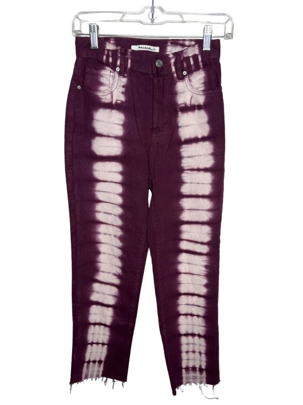 PacSun Womens 24 Purple Tie Dye Straight Leg Jeans High Rise Y2K Denim